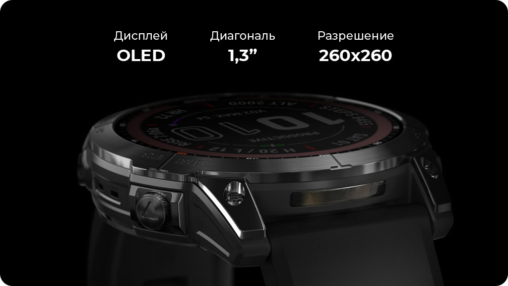 Умные часы Garmin Fenix 7 Solar титановый черный с черным ремешком