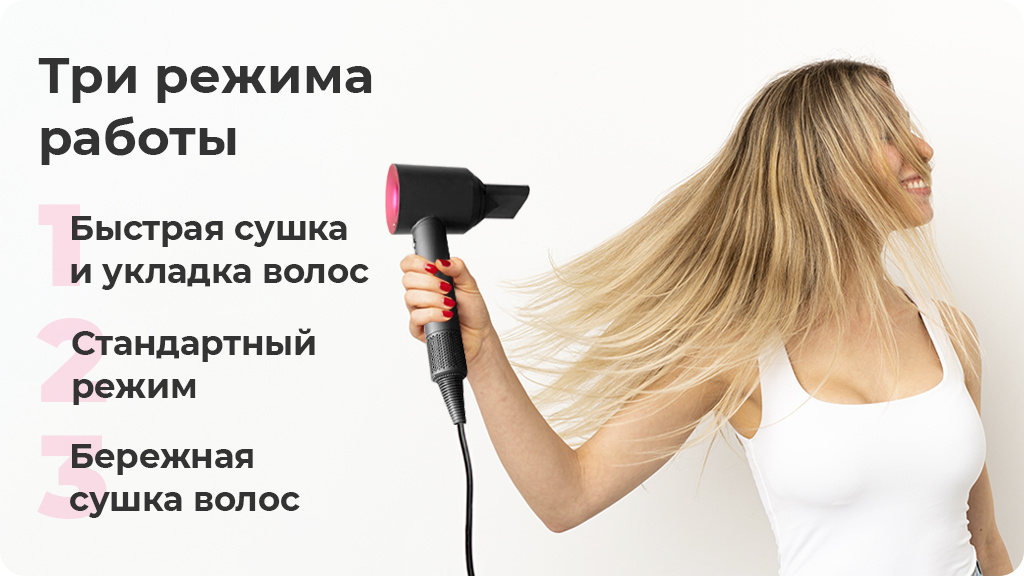 Фен Dyson Supersonic HD07 синий/розовый